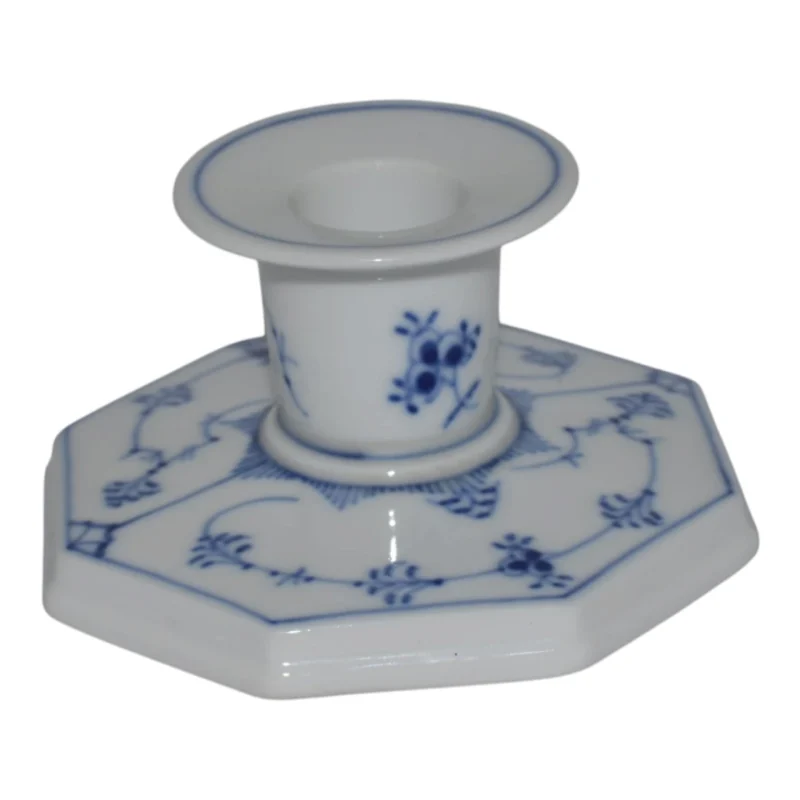 Royal Copenhagen Musselmalet riflet lysestage Nr 1/3334 - blå blomst-oppe fra