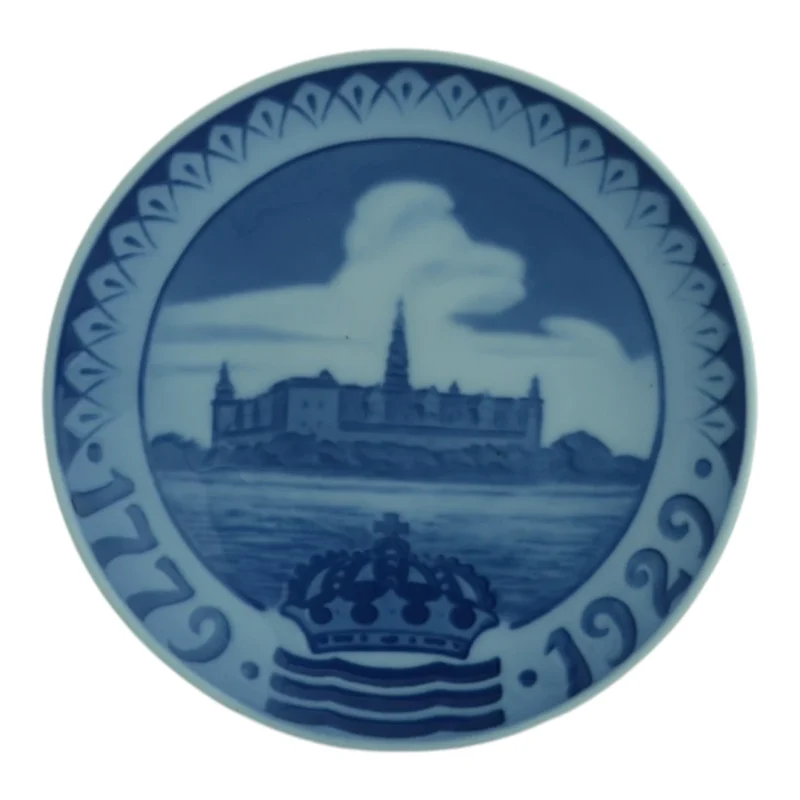 Royal Copenhagen mindeplatte i porcelæn Kronborg 1779-1929 nr 132 jubilæumsplakette - vintage